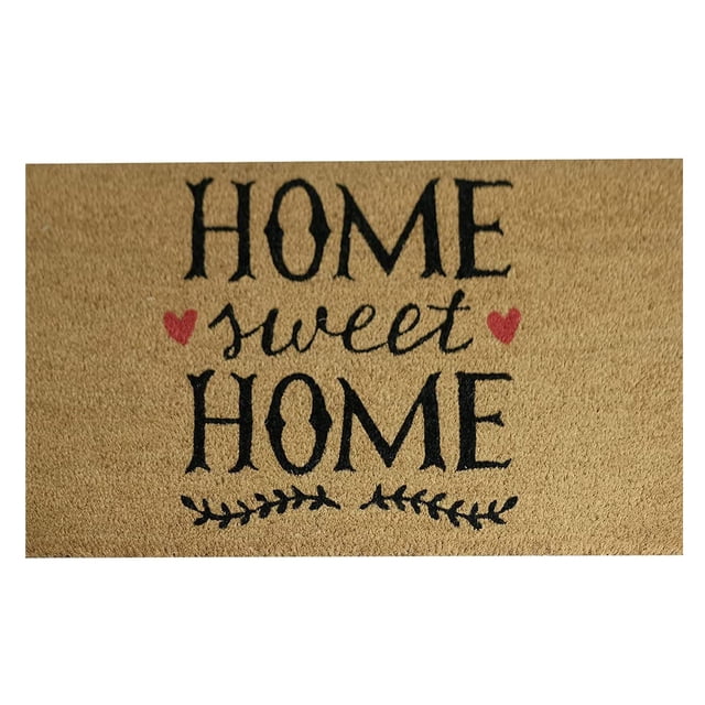 Tapis d'Entrée d'Été en Fibre de Coco Antidérapant avec Support en Caoutchouc Naturel, Profil Bas, Tapis Durable pour Entrée Intérieure Lavable Imperméable Cadeau pour la Maison 16x24 Po