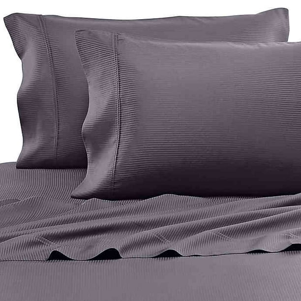 Eucalyptus Origins Tencel Lyocell King Sheet Set in Grey Stripe