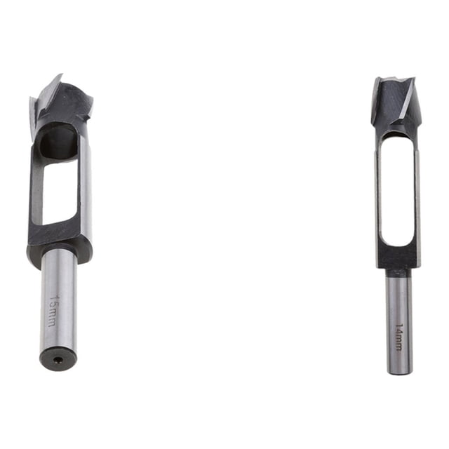2Pcs (15 mm y 14 mm) Herramientas de encimera de trabajo 1/2 de de agujeros de tapón de Cola Cortador de clavijas de espiga