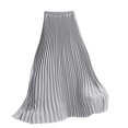 thumbnail image 2 of VUPSGEZ Womens Solid Pleated Elegant Midi Elastic Waist Maxi Skirt (Gray,One Size), 2 of 7