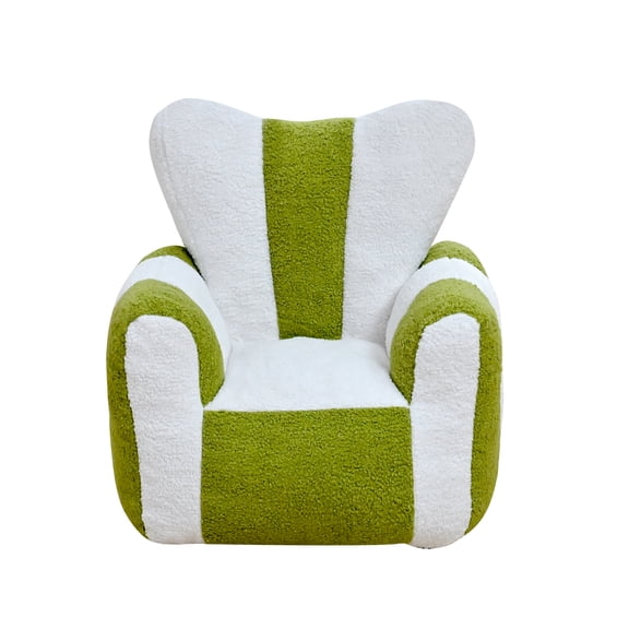 Leumius Bean Bag Chair,Comfy Teddy Beanbag Chair with a Color-Block and Heart-Shaped Backrest,Large Reading Chair for Living Room, Bedroom, ApartmentWhite Green