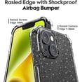 thumbnail image 5 of for iPhone 14 Phone Case/iPhone 13 Case Clear Glitter, Cute Sparkle Bling Sparkly Shiny Cover for Women, Transparent Thin Slim Flexible Soft TPU, Non-Yellowing Protective Bumper, Clear, 5 of 14