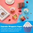 thumbnail image 4 of Uxcell Cupcake Wrappers Paper, 50 Pack Baking Cups Decoration for Anniversary Birthday Weddings, Light Gold Navy Blue, 4 of 6