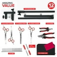 thumbnail image 2 of Modern Innovations Dog Grooming Arm, 12-Piece Dog Grooming Table Arm With Clamp & Tool Kit, Harness +Accessories for Small/Medium Dogs, Shears, Curved & Straight Haircut Scissors, Nail Clippers, Comb, 2 of 7