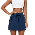 thumbnail image 5 of Nmnitkp Women's High Waisted Drawstring Cargo Skort, Athletic Tennis Skirt with Multi Pockets, for Golf Hiking Outdoor & Casual WearNavy,M, 5 of 7