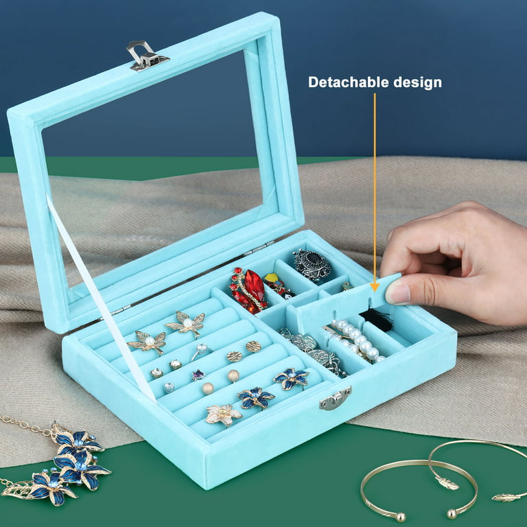 Velvet Jewelry Organizer for Earring&Rings StorageBlue, Adult Unisex, Size: Small