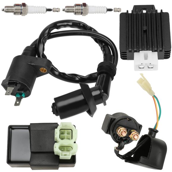 Bobina de encendido con relé solenoide CDI Box Starter para GY6 50-150 cc