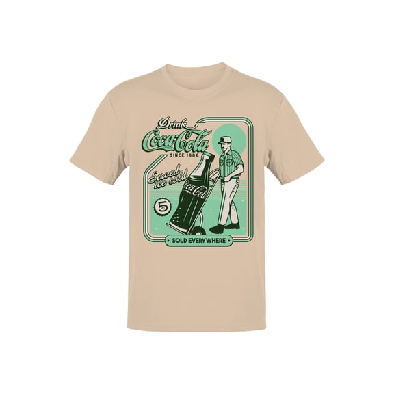 Officially Licensed Coca Cola Vintage Sign Design Men's T-shirt
