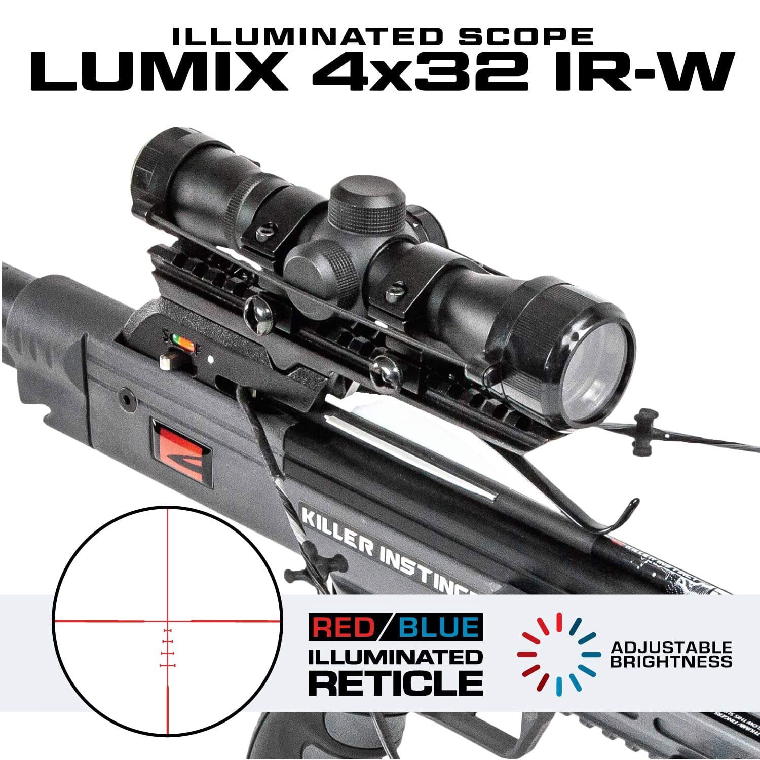 Killer Instinct Burner 415 Crossbow Bow Archery Pro Package with 3 Bolts, Gray