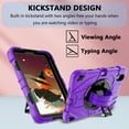 thumbnail image 2 of ELEHOLD Case for iPad mini (6th Generation), Heavy Duty Shockproof Case with Pencil Holder/Stand/Hand Strap/Shoulder Belt, Rugged Protective Cover for Boys Girls,Purple, 2 of 10