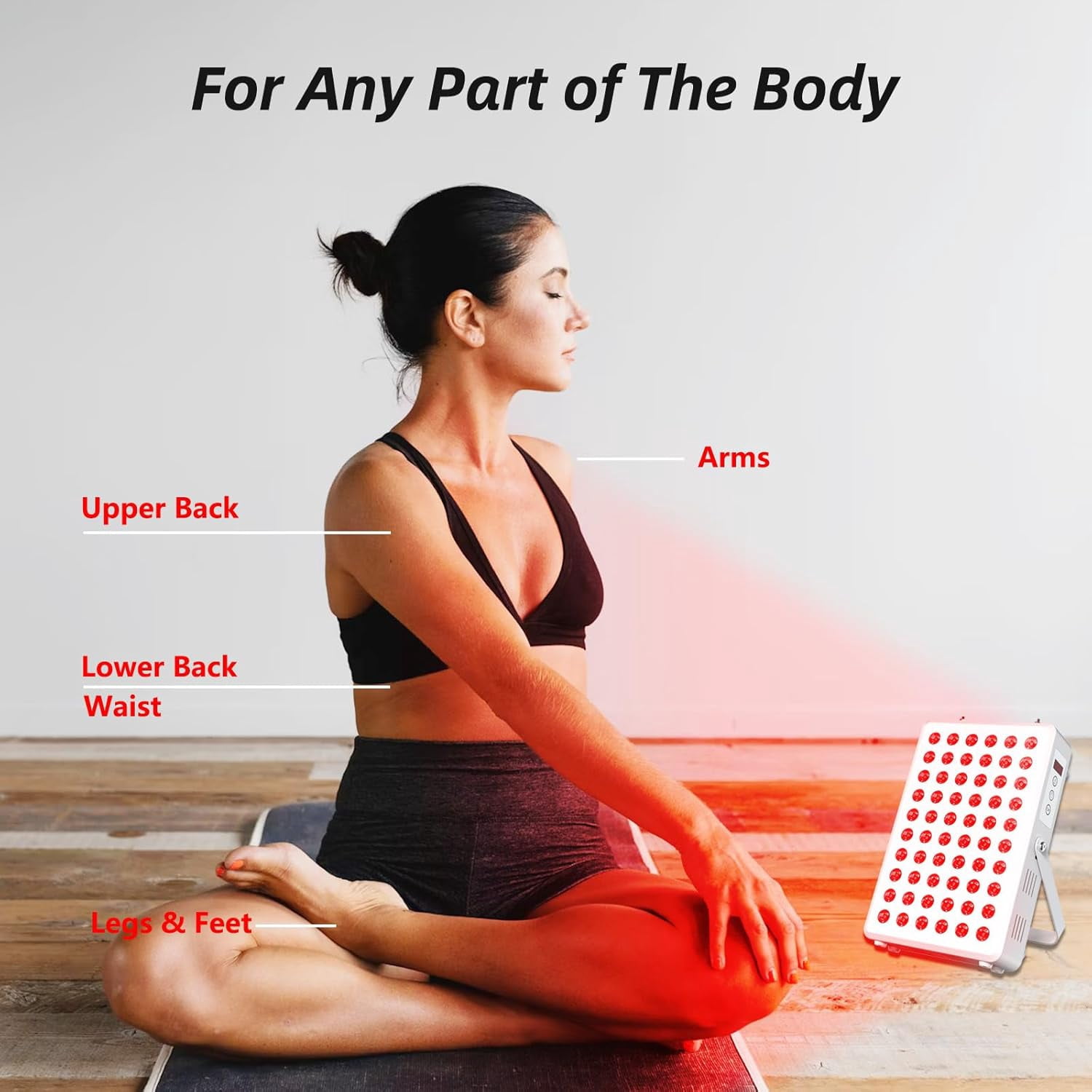 Compact Red Light Panel with Wireless Remote, Targeted Infrared Light Device for At-Home Wellness and Soothing Muscle Comfort