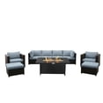 thumbnail image 1 of Innesbrook Collection 9-Piece Aluminum Patio Conversation Set with Spa Cushions and Rectangle Fire Table, 1 of 3