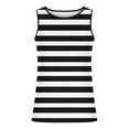 thumbnail image 4 of ZCFZJW Men's Striped Summer Swim Tank Tops Quick Dry Running Athletic Workout Gym Yoga Swimming Beach Hawaiian Muscle Sleeveless Graphic Shirts Black XXXXL, 4 of 5
