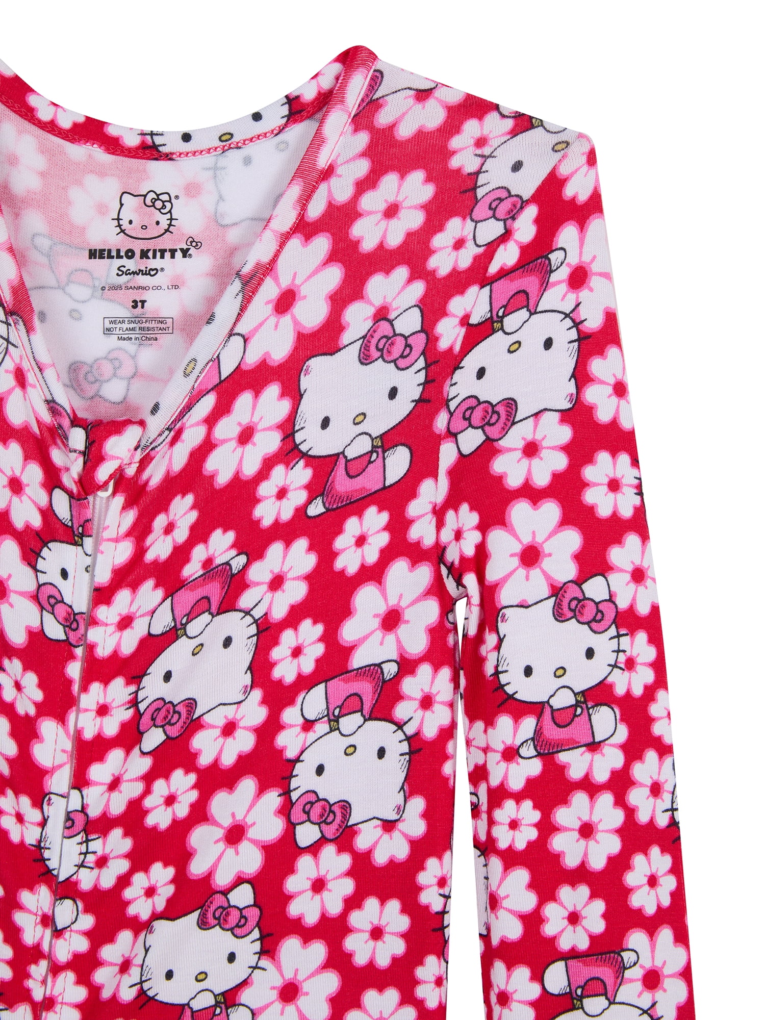 Hello Kitty Baby and Toddlers' One-Piece Sleeper, Sizes 12M-5T