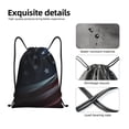 thumbnail image 4 of Saiise American Flag Waving Print Pattern Sports Drawstring Backpack - String Swim Gym Bag with Wet Proof Pocket for Women&Men-Small, 4 of 6