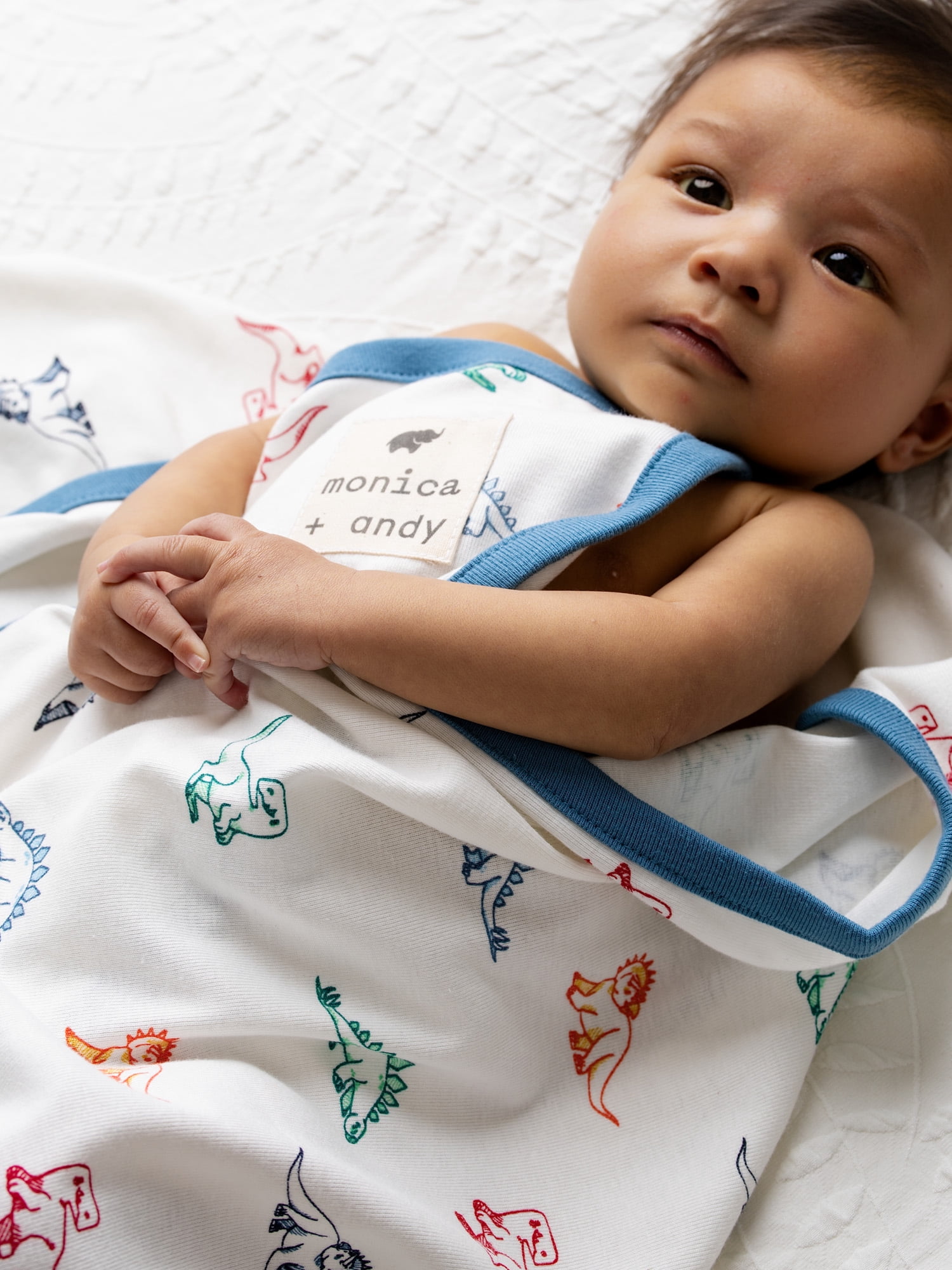 Monica + Andy Organic Cotton Baby Blanket, Soft Newborn Receiving & Coming Home Blanket, 32 x 32 Inch