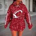 thumbnail image 4 of Glitter Sparkle Football Hoodies for Women Fall Winter Casual Sequins Hooded Sweatshirt with Pockets Y2K Pullover Tops, 4 of 5