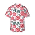 thumbnail image 4 of Xecao Rose Flowers print Hawaiian shirt - a stylish short-sleeve button-down for men, perfect for casual beach and tropical outings., 4 of 9
