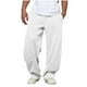 thumbnail image 2 of Ceisia Men's Solid Color Loose Wide Leg Sweatpants with Drawstring Elastic Waist for Casual Wear White M Gifts, 2 of 7
