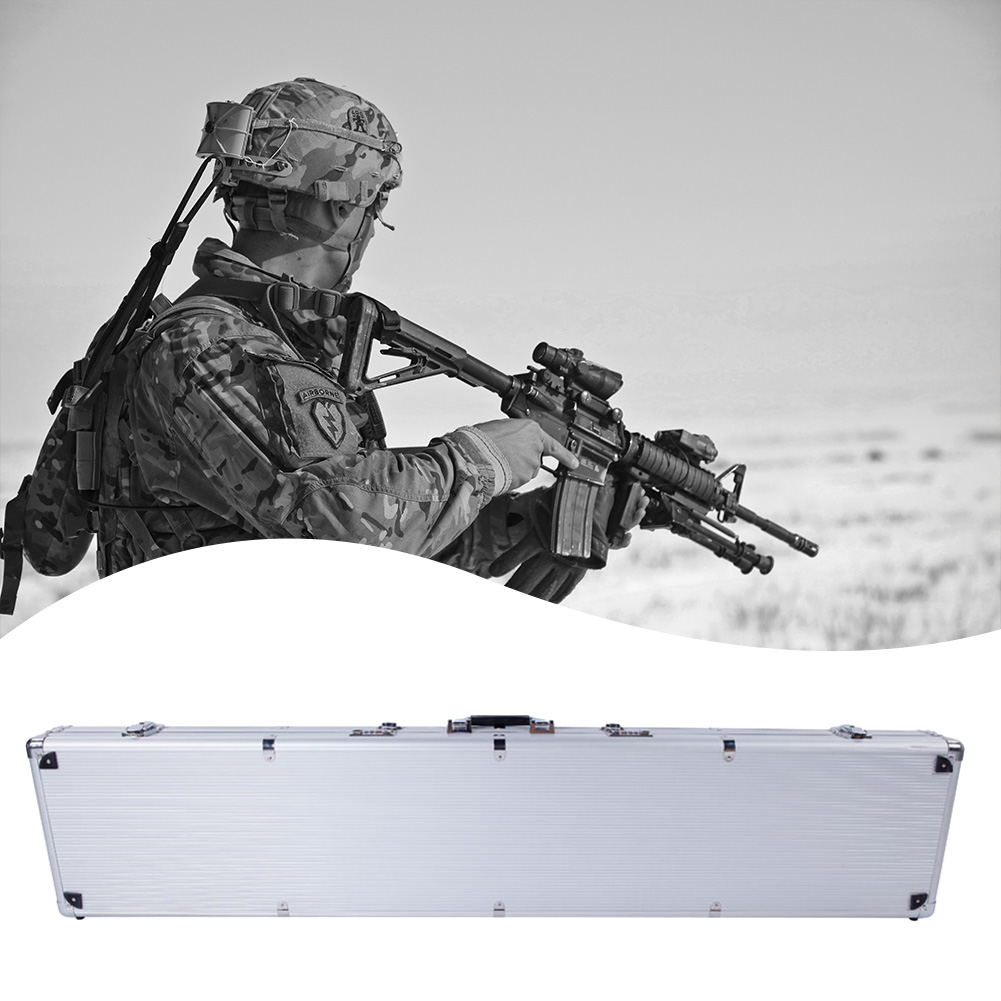 Yucurem Aluminum Gun Pistol Locking Case Long Gun Lock Box Storage