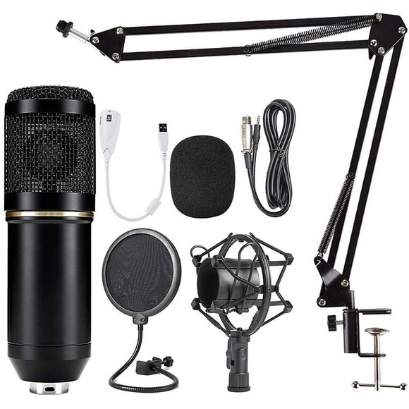 navor Condenser Microphone Combo, Cardioid Professional PC Mic Kit with Adjustable Mic Suspension Scissor Arm, Shock Mount and Pop Filter for Studio Recording & Broadcasting & Gaming