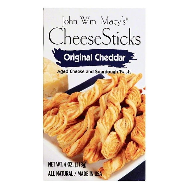 John Wm Macys Original Cheddar CheeseSticks, 4 OZ (Pack of 8) Walmart