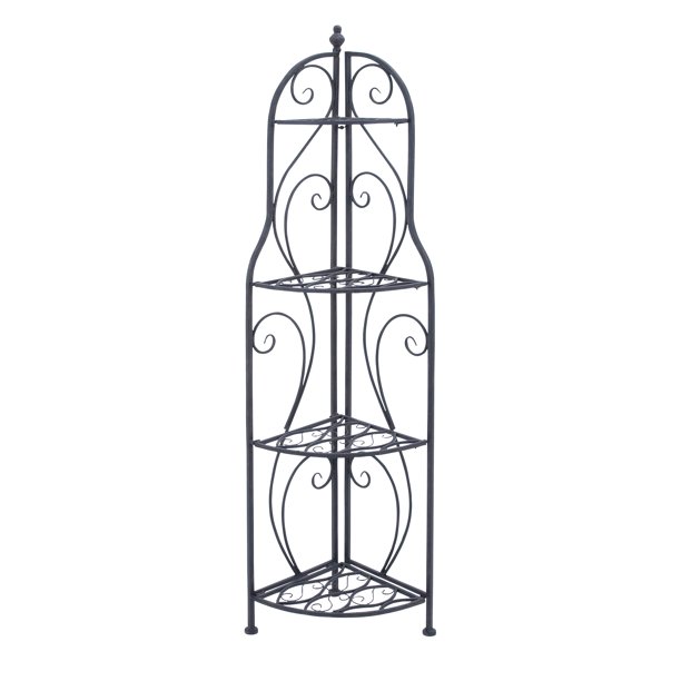 Decmode Traditional 4Tiered Metal Corner Rack with SemiCircular