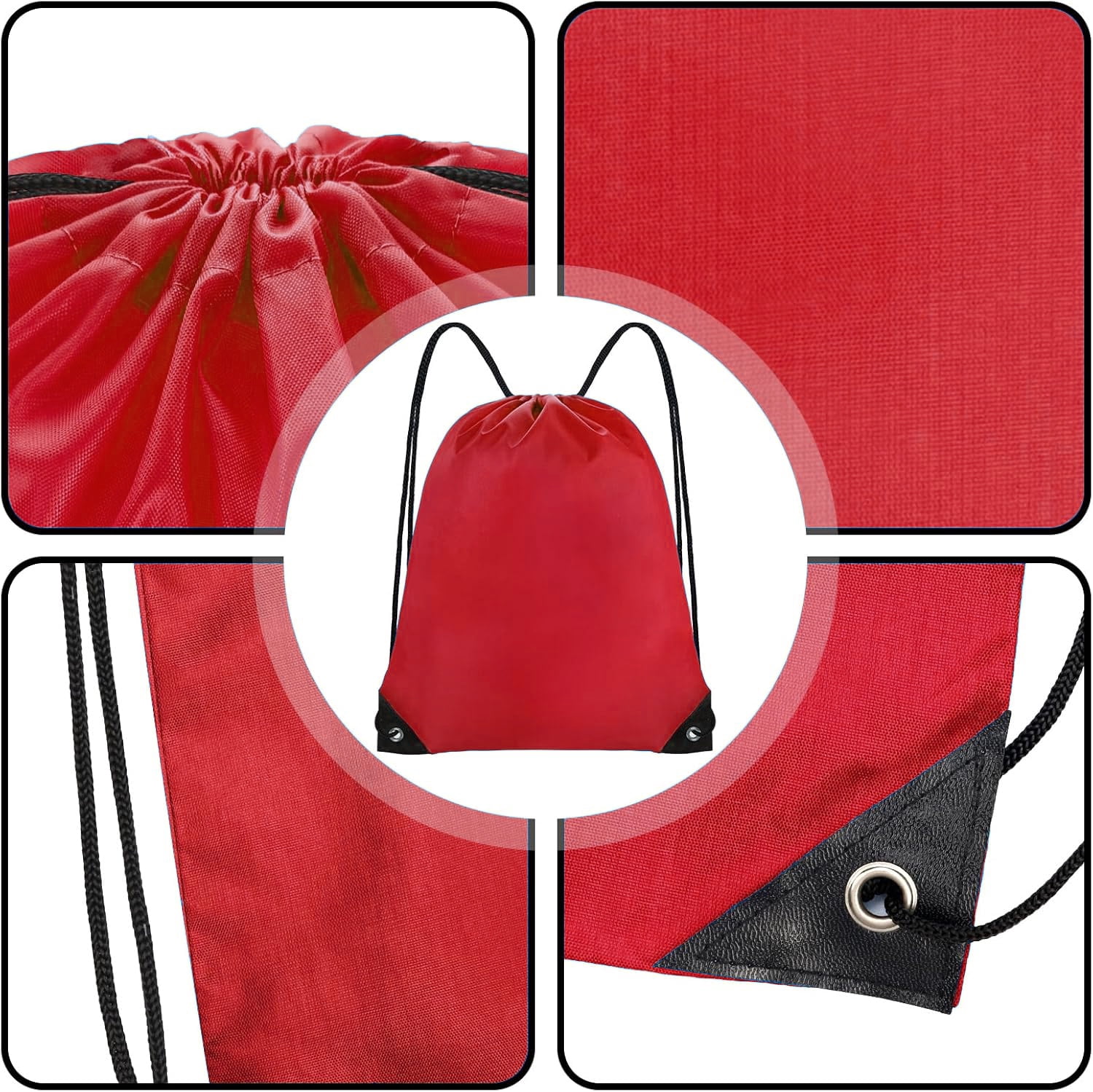 TAETOE 40 Pack Drawstring Backpacks Bulk - Waterproof Nylon Cinch Bags (10 Colors)