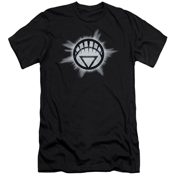 Green Lantern White Glow S/S Adult 30/1 T-Shirt Black
