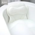 thumbnail image 2 of Atomi Ergonomic White Luxury Bath Pillow, Bath Pillow with Suction Cups, Neck and Head Support, L 17.3" x  W 16.5", 2 of 9
