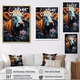 thumbnail image 4 of Designart "Enchanted Fantasy Cow In Otherworldly Lands" Animals Cow Floater Framed Canvas Prints, 4 of 5