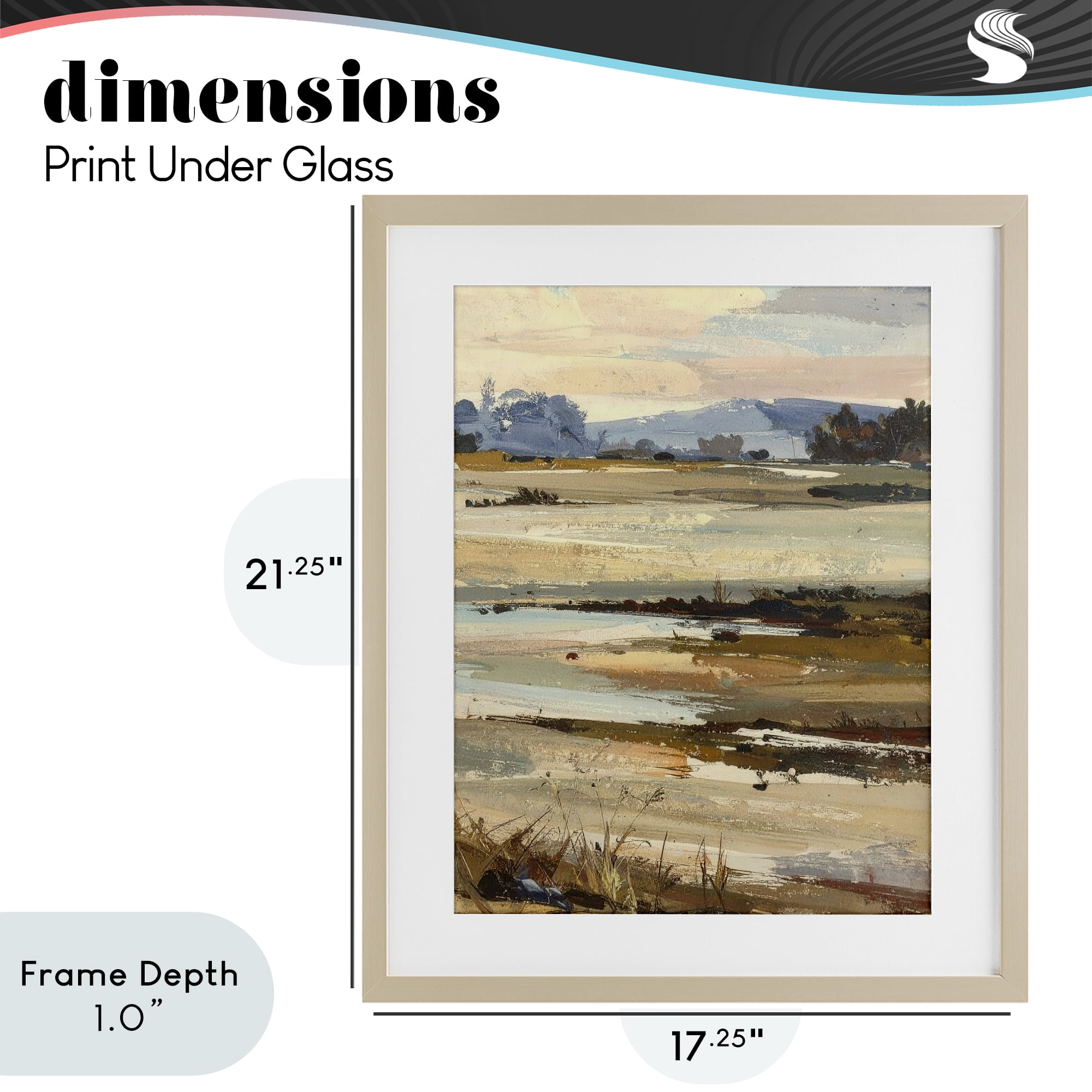 Stupell Industries Distant Horizon Portrayal Birch Framed Print Under Glass, design by Alonza Saunders