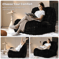thumbnail image 5 of Ovios Bean Bag Chair Oversized Giant Lazy Floor Sofa Togo Couch for Adults and Kids Plush Faux Cloud Fireside Chair for Living Room Bedroom Dorm Office,Black, 5 of 9