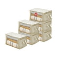 thumbnail image 1 of DECOMOMO Grands Sacs de Rangement pour Vêtements, Organisateur de Rangement pour Vêtements, Organisateur Durable avec Poignées, Ensemble de 6, Beige, 1 of 4