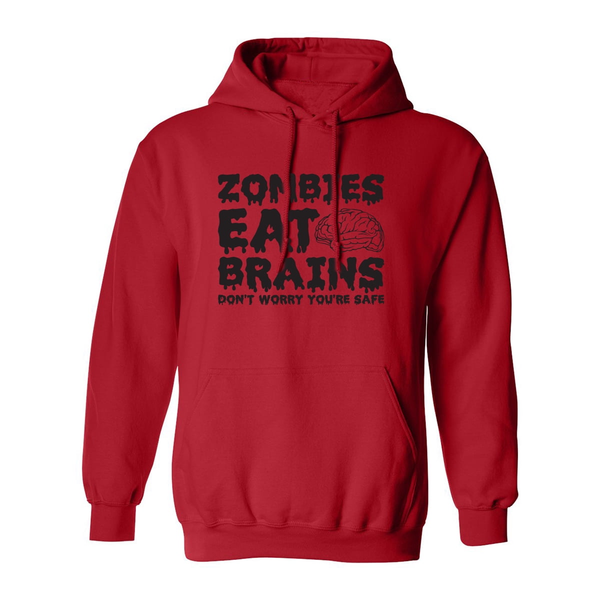 zerogravitee Zombies EAT Brains Adult Hooded Sweatshirt