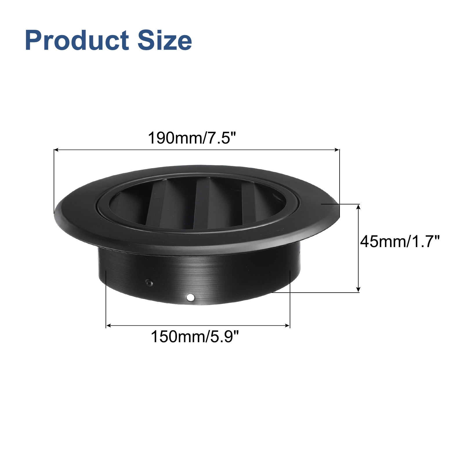 Uxcell Soffit Vents 6 Inch, Aluminum Air Vent Cover with Screen Mesh, Louvered Grille Cover for Wall, Ceiling Mount, Black