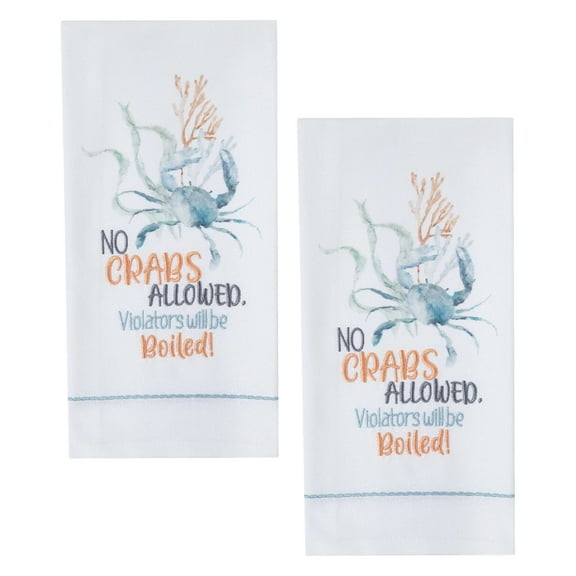 Split P No Crabs Allowed Decorative Dishtowel Pair of 2