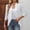White, variant on BUIGTTKLOP Women 3/4 Sleeves Cardigan Open Front Lightweight Jacket Solid Color Draped Ruffles Cardigan