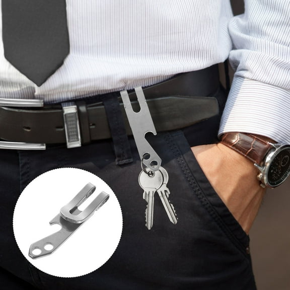 UPOUART Bottle Opener Keychain Pry Tool Stainless Steel 1Set