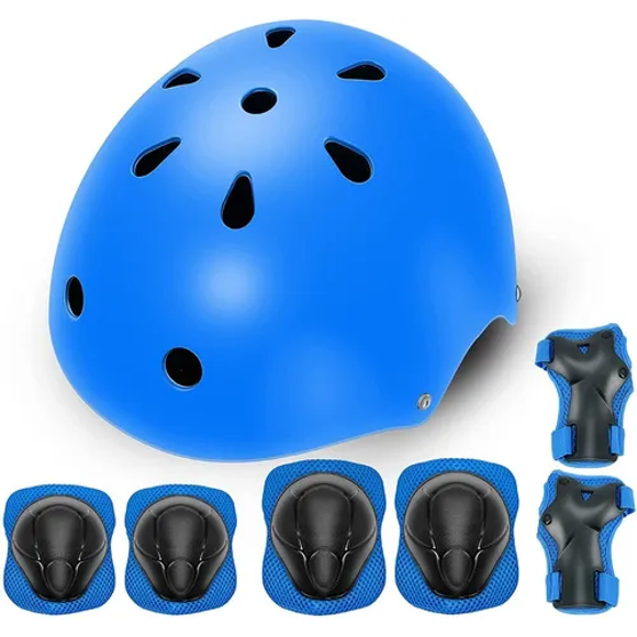 Casco Protección Kit Malubero Niños Bicicleta Azul 3-13 años Malu1785