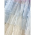 thumbnail image 5 of Douhoow Women Rainbow Tulle Skirts Gradient Tiered Ruffles Elastic Waist Swing Midi Cake Skirt, 5 of 7