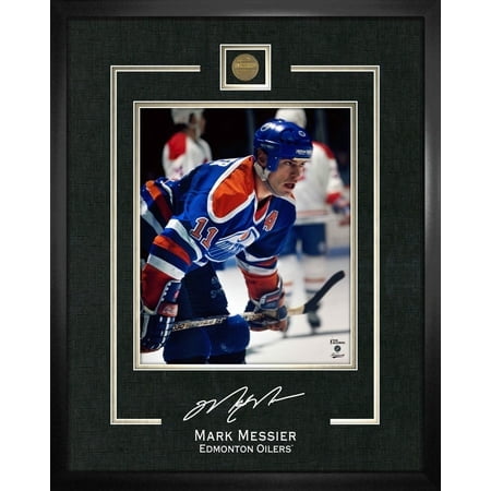 Mark Messier Cadre Signature Réplique 16x20 Oilers - Art Mural NHL sous Licence Officielle