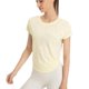 thumbnail image 3 of Estilo Hermosa Espalda Ropa de Yoga Superior de Mujer Suelta Cadera Cubriendo Ropa de Fitness Camiseta Deportiva Blusa Blanca Verano Manga Corta, 3 of 4