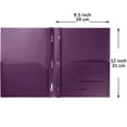 thumbnail image 2 of Youngever 6 Pack Heavy Duty Plastic Two Pocket Folders with 3 Prongs, Metal Prongs Fastener, Heavy Duty Plastic 2 Pocket Folder (Purple), 2 of 5