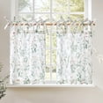 thumbnail image 1 of Cortinas de cocina Jinchan de lino con estampado floral de 90 x 60 cm, 2 paneles, 1 of 9