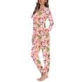 thumbnail image 3 of Pijamas con patrón navideño para mujer, conjunto de dos piezas, ropa de dormir de manga larga con cuello redondo, traje cálido para el hogar, Otoño e Invierno, 3 of 4