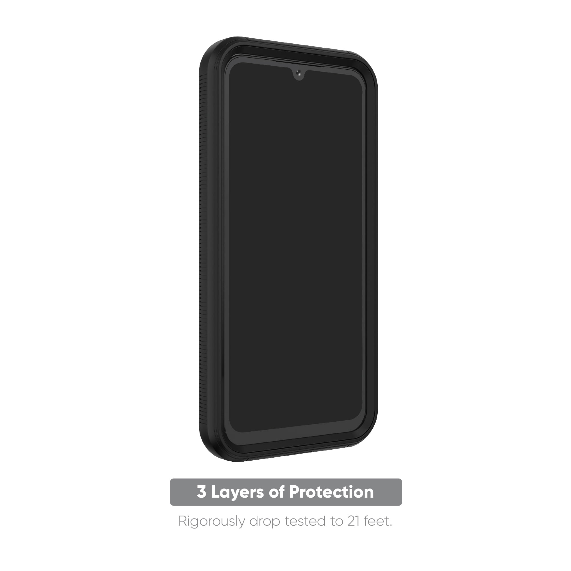 onn. Rugged Phone Case for Samsung Galaxy A25 5G - Black