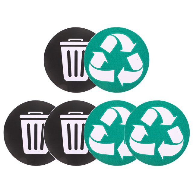 6 Pcs Autocollants de Classification des Déchets Autocollants de Recyclage Autocollants de Poubelle