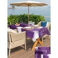 thumbnail image 4 of Outdoor Tablecloth with Umbrella Hole and Zipper, Purple Abstract Rectangle Table Cloth 60x120 Inch Waterproof Tablecloth, Modern Mottled Art Oil Painting Picnic Table Cover for Patio Camping, 4 of 7