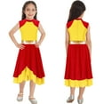 thumbnail image 3 of Miutii Robe de Danse Sans Manches pour Filles, Bloc de Couleur, Décoration Liturgique, Rouge&Jaune 8, 3 of 7